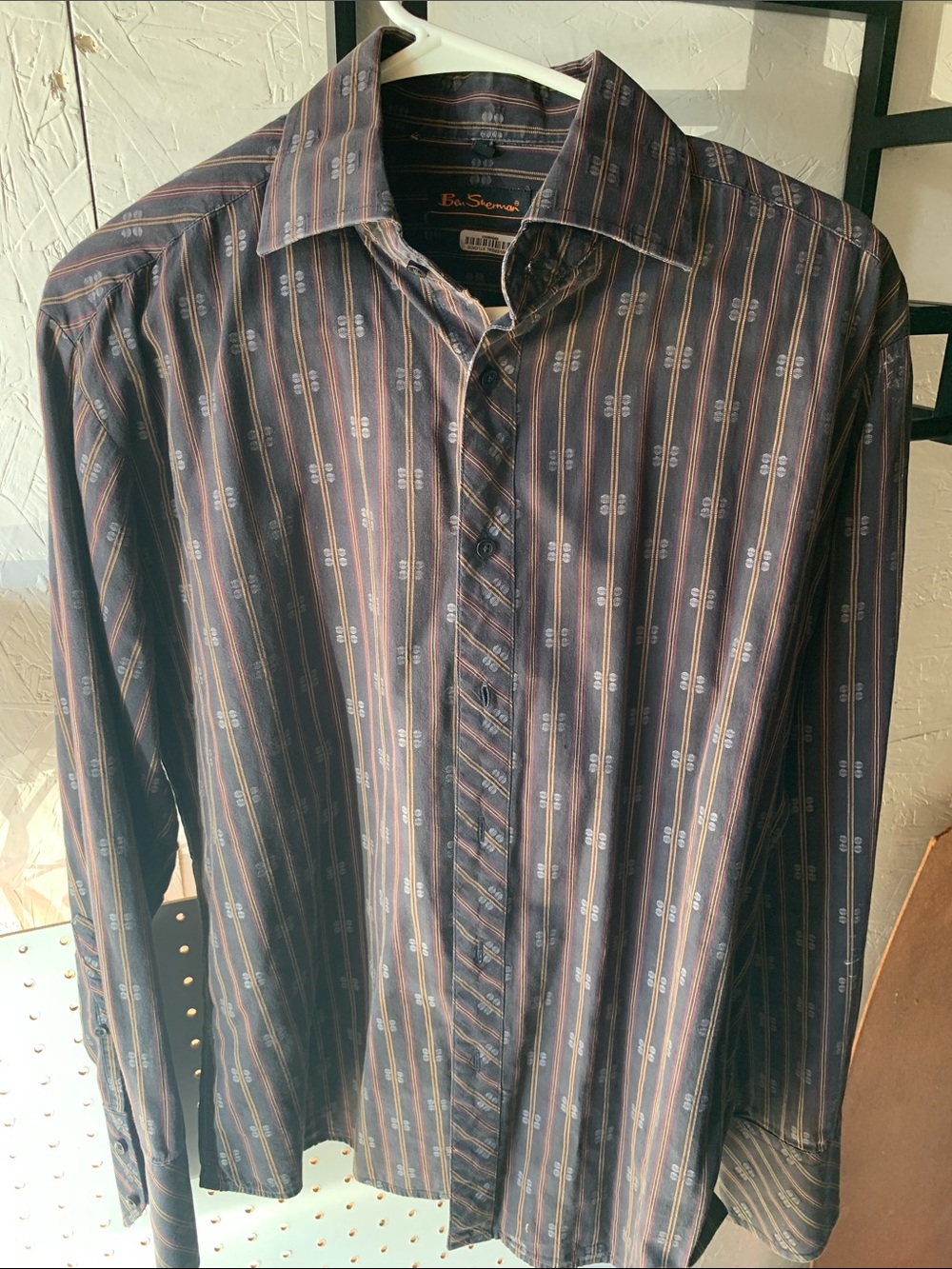 Ben Sherman Black Striped Accent Dress Shirt
